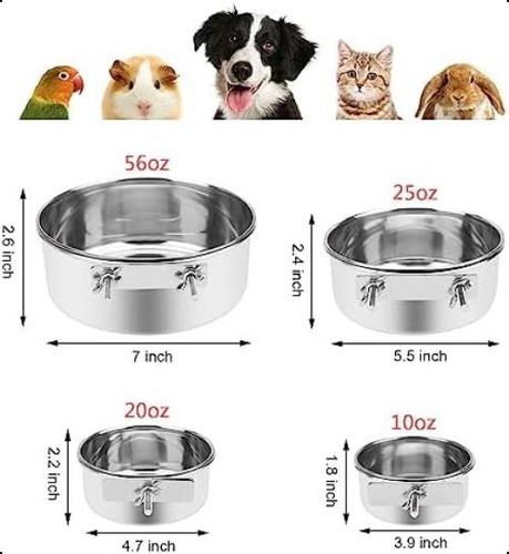 Wontee Cuenco De Agua Para Comida Para Mascotas Con Soporte