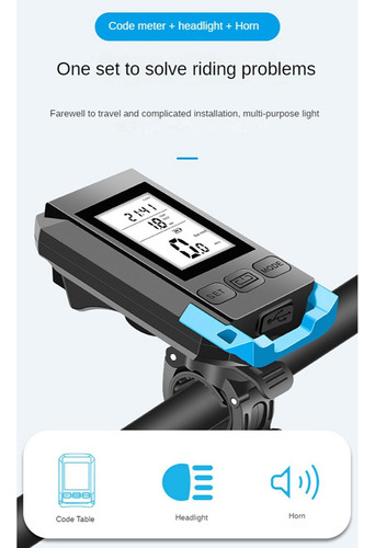 Reloj De Código Inalámbrico Para Bicicleta Con Lámpara De Bo