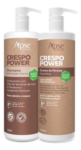 Kit Crespo Power Shampoo E Creme De Pentear 1l Apice