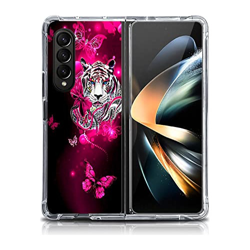 Funda Para Samsung Galaxy Z Fold 4 Blanco Tiger Mariposa Tpu