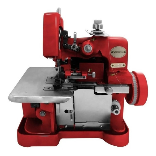 Máquina de costura overlock Westpress GN1-6D portátil vermelha 220V