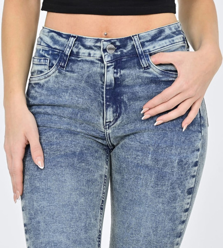 Jean Oxford Azul Nevado Elastizado Dama Diva
