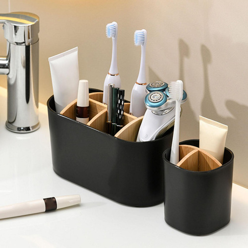 2 Soporte De Bambú Para Cepillos De Dientes Con Soporte S