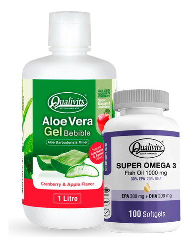 Super Omega 3 X60 + Aloe Vera Bebible Sabores - Qualivits 