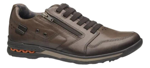 Sapatenis Pegada 114858-01 Couro Masculino Ziper