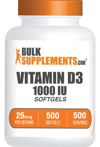 Bulksupplements Vitamina D3 1000 Iu Cápsulas Blandas 500u