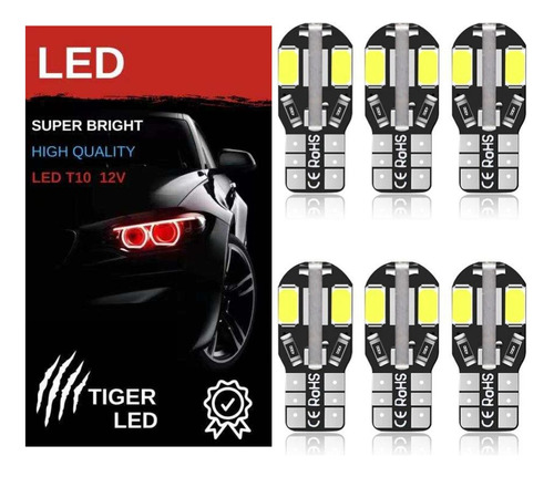 Kit 6 Ampolletas Luces Led T10 Cola De Pescado 5w Canbus