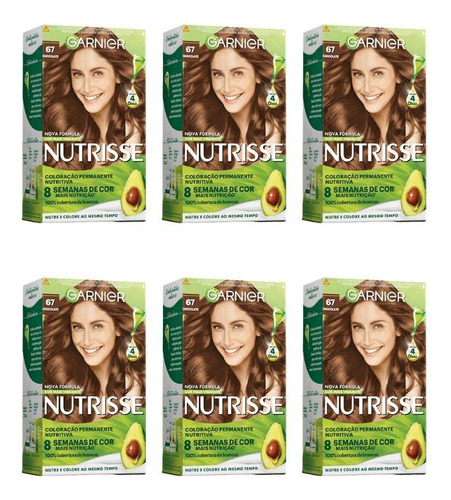  Coloraçao Nutrisse 67 Louro Escuro Dourado Acaju-kit C/6un