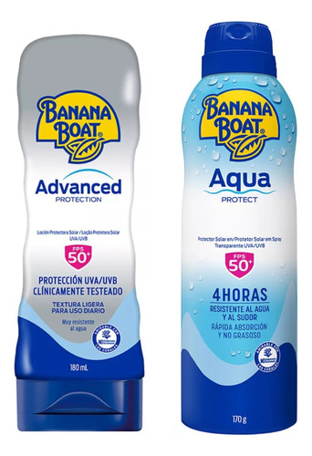 Banana Boat Pack 2 Pzs Advanced 180ml + Aqua Protect 170gr
