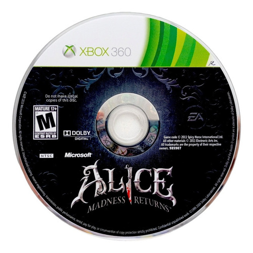 Alice Madness Returns Xbox 360 En Español (Reacondicionado)