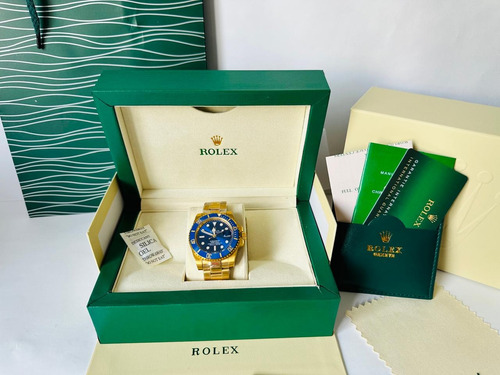 Reloj Rolex Submariner Dorado/azul Fullset Para Hombre Dorado Azul. Azul (Usado)