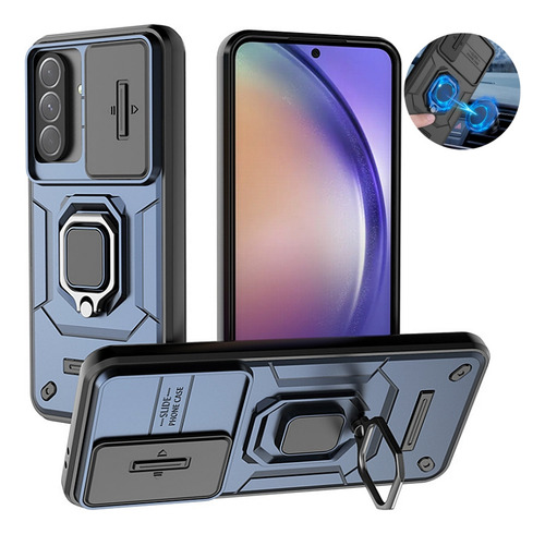 Funda Protectora De Cámara Deslizante Para Samsung Galaxy A56 5g A26 A36 A15 A25 A35 A55 A34 A54 M15 M35 M55 A13 A04s Armor Ring Hold