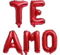 Comprar Kit Balão Metalizado Frase Te Amo 40cm 5letras, Balão Te Amo