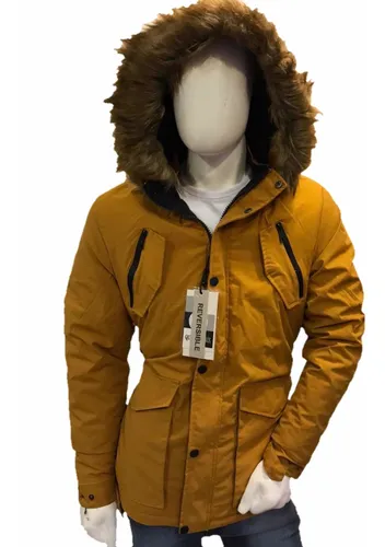 Parka hombre mostaza sale