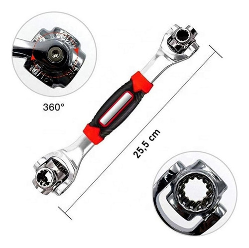 Llave 48 En 1 Nro 8/10/11/13mm 14/16/17/19mm Universal 360o
