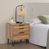 Comprar Velador Mesa De Noche Mitre Color Marrón 3 Cajones Tu Mesita
