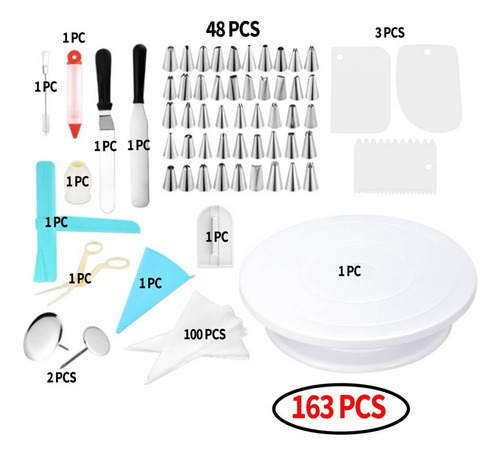 Pp1 Kit Repostería Completo Boquillas Dullas Mangas