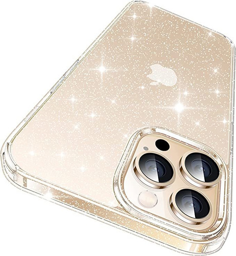 Casekoo Funda Transparente Para iPhone 14 Pro (purpurina)