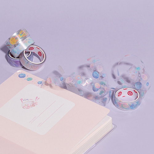 Imagen 4 de 4 de Set 5 Washi Tape Cinta Adehesiva Galaxia