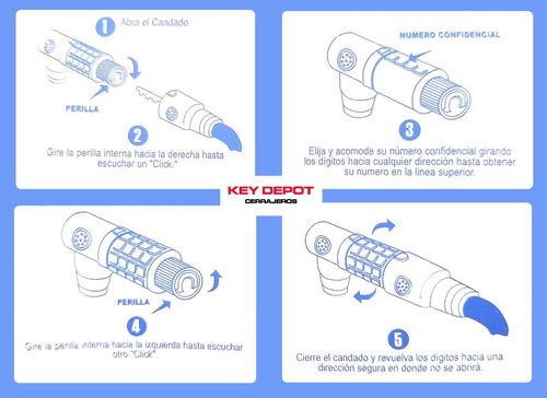 Imagen 4 de 4 de Candado De Combinación Con Cable Integrado Multiusos