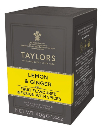 Infusión Limón Y Jengibre 20 Bolsitas Taylors