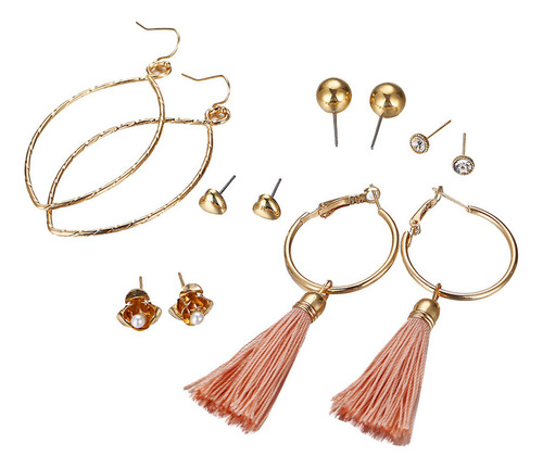 Yc 6 Pares De Pendientes Modernos Con Diamantes De Imita