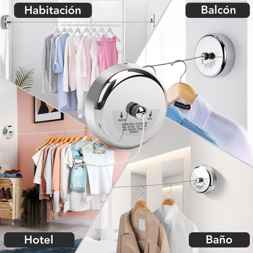 2×tendedero Ropa For Interior Y Exterior Con Cuerda De 2.8m