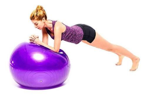 Pelota De Pilates Gymball 75cm Fitness Yoga Gris Plata