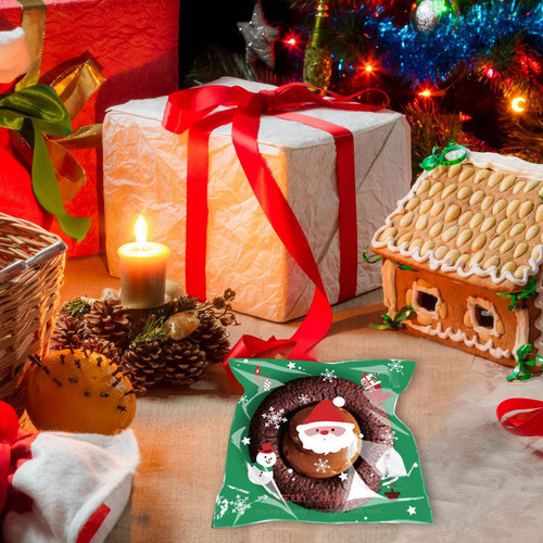 Bolsas De Regalo De Celofán De Navidad 100 Bolsas De Celofán