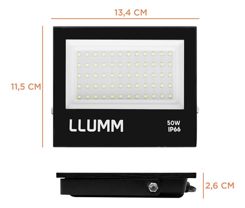 Kit 10 Un Refletor Deep Fit Led 50w Luz Verde Ip66 A Prova D'água 127/220V Llumm Bronzearte