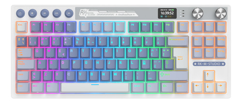 Teclado Mecánico Inalámbrico Rkm87 Azul 80% Tkl Español