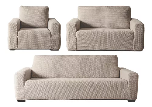 Cubre Sillon Sofá Niza Greige Elastico Stretch Color Beige