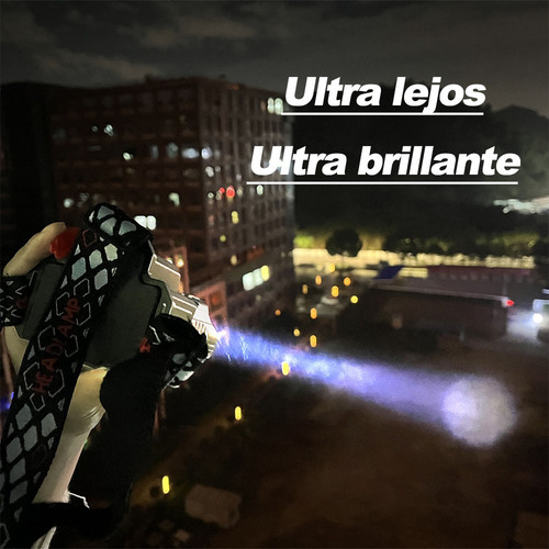 Lámpara De Cabeza Led Minera Recargable Luz De Camping 2pcs