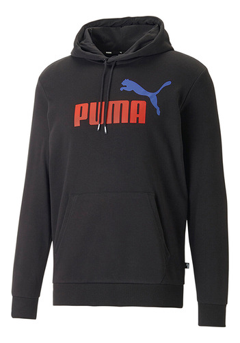 Hoodie Puma Ess+ 2 Col Big Logo  Hombre - Negro