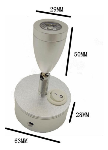 Interruptor De Leitura Led 3w 12v Dot Para Motorhome