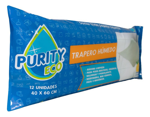 Trapero Humedo Multiuso Purity Eco Aroma Limón 12 Unidades