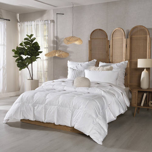 Vianney Edredon Relleno De Plumas Reales Matrimonial Xl / Queen Size Duvet Blanco Calidad Premium, Suave, Esponjoso, Fresco Y Transpirable