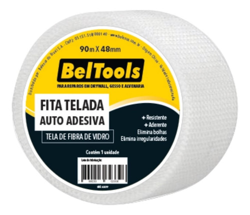 Imagem 2 de 4 de Kit 5 Fita Telada Drywall 48 X 90 Metros Beltools