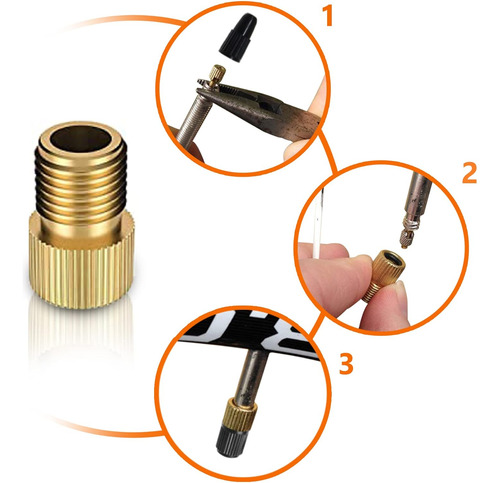 5 Adaptadores De Latón Válvula Francesa(presta) - (schrader)