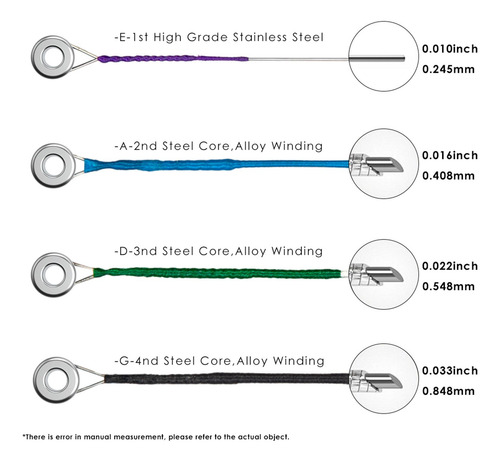 4 Piezas 3/4 1/2 4/4 1/4 1/8 Core Fiddle String 1/4 1/2