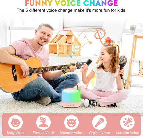 Máquina De Karaoke Portátil Para Niños Y Adultos Con Luces L