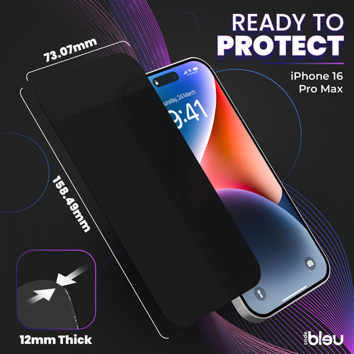 Protetor De Tela De Privacidade Code Bleu iPhone 16 Pro Max