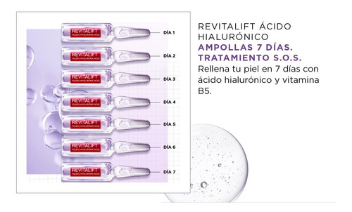 Imagen 8 de 8 de Ampollas L'oréal Paris Revitalift Ácido Hialurónico X 7 U