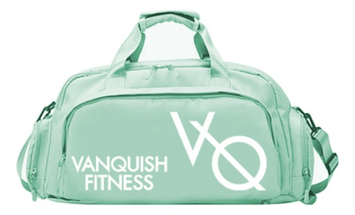 Mochila Deportiva Maleta Gym Viaje Vanquish Fitness V Q G Color Verde Con Blanco Diseño De La Tela Impermeable