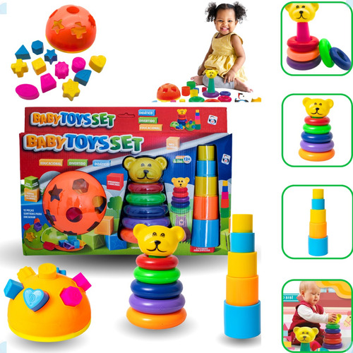 Brinquedo Educativo Montar E Empilhar Criança De 1 Á 3 Anos