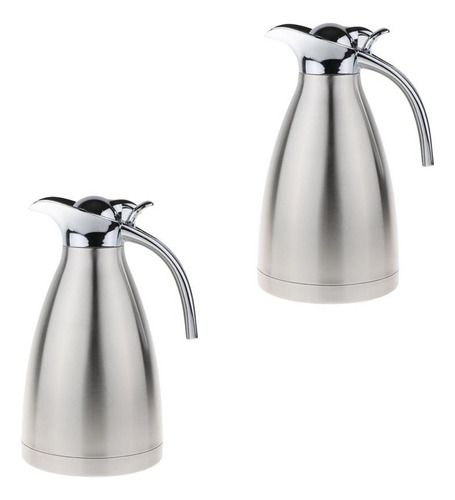 2x1.5l Acero Inoxidable Doble Pared Aislada Cafetera Plata