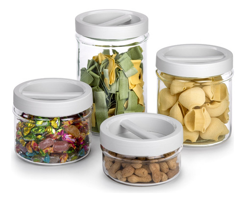 Practica Contenedor De Vidrio Con Tapa Y Agarradera De 5 Lt Color Transparente/gris