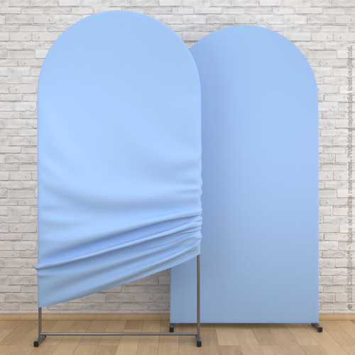 Capa Painel Romano Azul Claro Liso Dupla Face 2x1m Tecido Sublimado Veste Fácil Decorativo