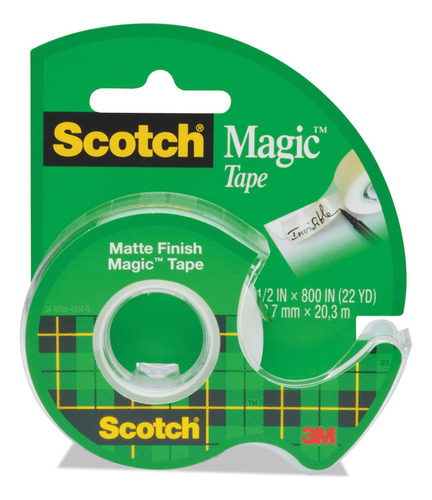 Scotch 119 Magic Tape En Dispensador De Mano, 1/2 Pulgada X