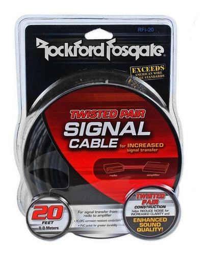 Imagen 2 de 6 de Cable Rca 20ft 6 Metros Premium 2 Canales Rockford Fosgate